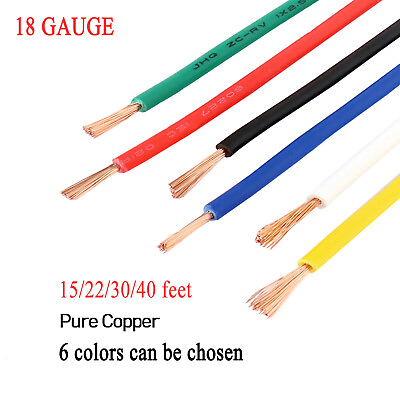 #ad 18 Gauge Primary Wire Automotive Car Wiring Pure Copper for RV Truck Trailer Lot $16.99