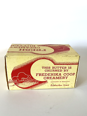 #ad Vintage Fresh Creamery 1 Pound Empty Butter Box Frederika Coop Iowa Dairy Farm $27.25