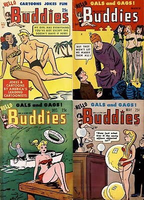 #ad 61 Old Issues of Hello Buddies Comics Risqué Saucy Racy Sexy Art Magazine on DVD $12.99