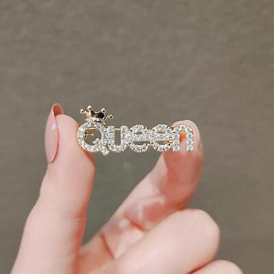 #ad Sparkling Rhinestone QUEEN Brooch Pin for Women and Girls Fashion Souvenir New $9.99