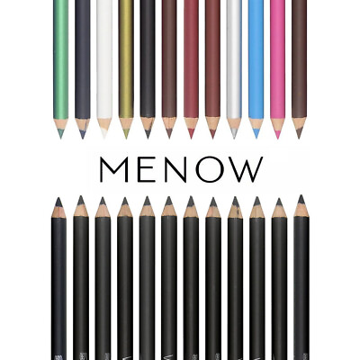 #ad MENOW 12pc Black 12 color Eyeliner Lip Eyebrow Pencil Long Lasting Velvet Smooth $7.99