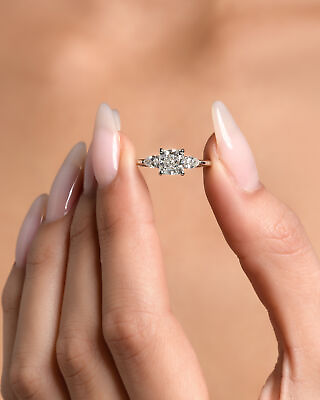 #ad Diamond Engagement Ring VVS2 E Cushion Cut 3.50 Ctw Lab Created IGI Sparkling $2625.00