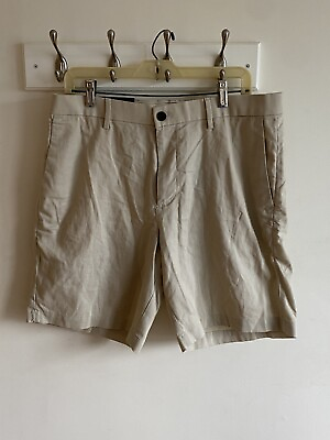#ad Banana Republic Mens Core Temp Linen Blend Chino Shorts Beige Size 35 9inch NWT $38.00