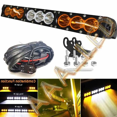 #ad Dual Color 16Inch LED Light Bar Amber White Combo Offroad Car SUV 4WD Truck Boat $139.91