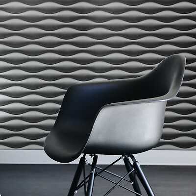 #ad Contemporary wave lines Modern Wallpaper roll 3D wavy illusion white gray black $3.54