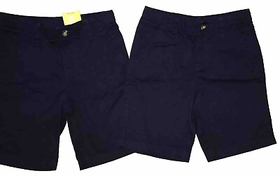 #ad Crazy 8 By Gymboree boys size 5T dark navy uniform 2 Pair shorts adj waist new $15.99