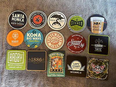 #ad 15 Coasters From Various Breweries Craft Beer Brewery $10.49