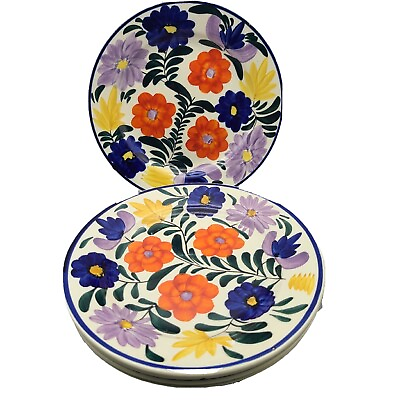 #ad set 6 salad plates vintage floral hand painted Germany summer flowers 8.25quot; $58.00