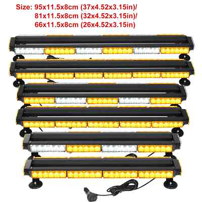 #ad Rooftop Strobe LED Emergency Light Bar Double Side Warning Amber White 14 49inch $59.99