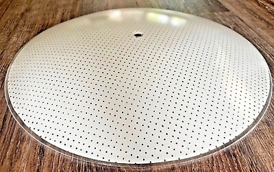 #ad VINTAGE 15quot; ROUND Glass CEILING Light WHITE DOTS SHADE Replacement NEW 81805 $24.95