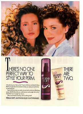 #ad Perma Soft No One Perfect Way to Style Vintage 1988 Print Advertisement $8.63
