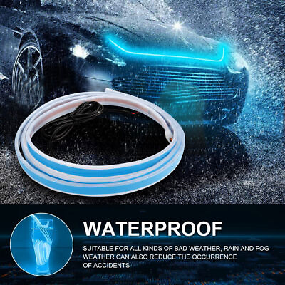 #ad Car Hood LED Daytime Running Light Strip Waterproof Flexible Lamp Decor 120cm $6.99