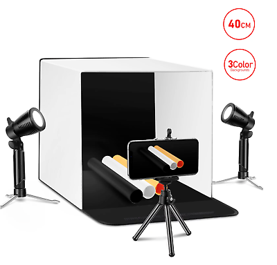 #ad 16quot; LED Photo Studio Light Box Portable Folding Photography Shooting Tent Kit $29.99