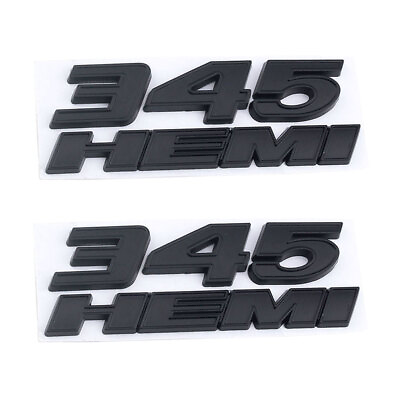 #ad 2PCS Full Black 345 HEMI For Dodge Ram Cherokee 3D Badge Emblem Nameplate $18.99