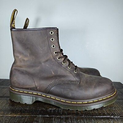 #ad Dr. Doc Martens 1460 Mens Size 11 Lace Up Combat Boots Brown Leather $84.98