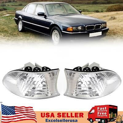 #ad Corner Lights Parking Lamps Pair For BMW 7 Series E38 1999 2001 White UE $29.89