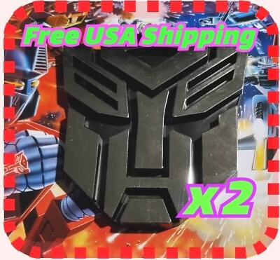 #ad 2 X Transformers 3 Inch Car 3D Emblems Autobot Badge Logo Sticker $12.49