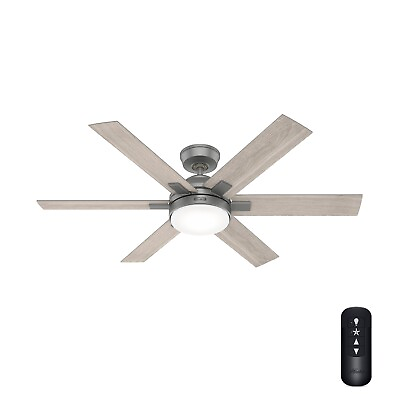 #ad #ad Hunter Fan 52 inch Matte Silver Casual Indoor Ceiling Fan with Remote and Light $98.24