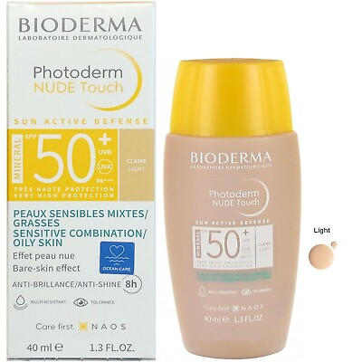 3448 Bioderma PHOTODERM NUDE TOUCH Mineral SPF50 LIGHT Color 40ml Exp.12 2024 $22.90