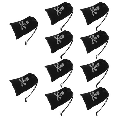 #ad 10Pcs Pirate Candy Bags Halloween Party Trick or Treat Gift Pouches $9.99