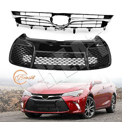 #ad Chrome Upper Lower Bumper Grill Grille for Toyota Camry SE XSE 2015 2016 2017 $82.64