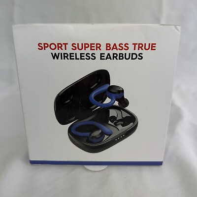 #ad Sport Super Bass True Wireless Stereo Earbuds Blue $23.40