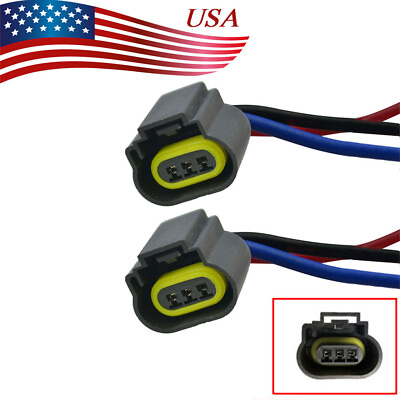 H13 9008 Female Socket Headlight Socket LED Plug Wire Harness Adapter Connector $7.84