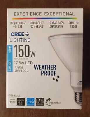 #ad New CREE LED 150W 17.5W PAR38 Daylight 5000K Weatherproof Dimmable Flood Bulb $12.99