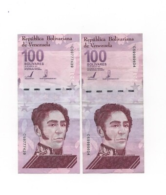 #ad Venezuela 100 Digitales Bolivars Million Qty 2 Pcs Used 2021 Bolivares $22.99