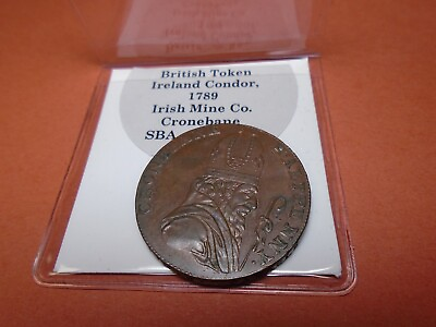 #ad 1789 British Token Ireland Cronebane Associated Irish Mine Co Half Penny $135.00