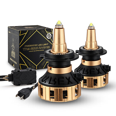 #ad AlphaRex Gold Ammo Panoramic LED Light Bulbs H7 White 6000K 10000LM 1 Pair Set $125.00