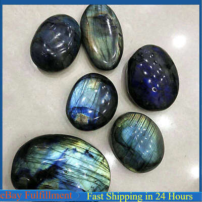#ad Natural Labradorite Moonstone Quartz Crystal Tumble Stone Energy Mineral Healing $7.59