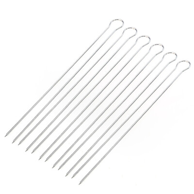 #ad 6pc Stainless Steel BBQ Skewer Set Kebob Grilling Sticks Barbecue Needles $13.98