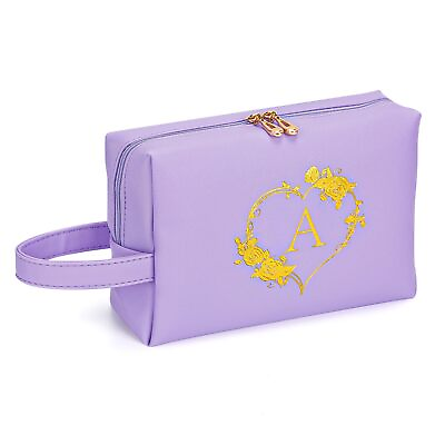 #ad Cosmetic Bag Travel Makeup Pouch Personalized Cute Initial Waterproof Makeu... $18.82
