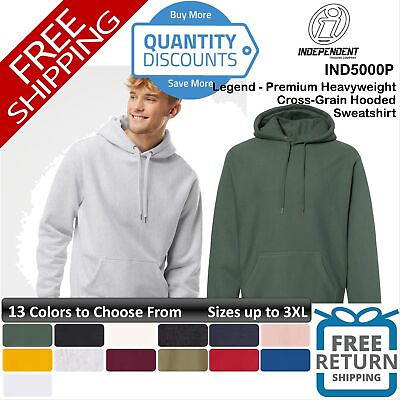 #ad Independent Trading Legend Heavy Cross Grain Hooded Sweatshirt Upto 3XL IND5000P $49.69