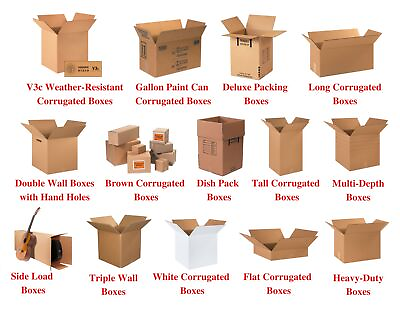 #ad 17 19quot; Corrugated Boxes CHOOSE YOUR SIZE Shipping Moving Boxes MULTI Packs $297.50
