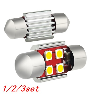 #ad 4x 31MM 6000k LED DE3175 Dome Map Courtesy Interior Door Luggage Light Lamps $7.99