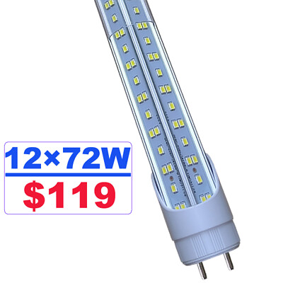 #ad T8 4FT LED Tube Light Bulbs G13 Bi Pin 72W 4#x27; LED Shop Light Bulb 6500K NO RF FM $119.83