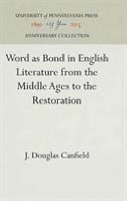 #ad J. Douglas Canf Word as Bond in English Literature from the Middle Ag Hardback $129.31