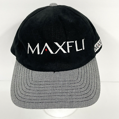 #ad Vintage Maxfli Golf Balls Adjustable Fits Small Hat Cap Men Women Black Gray $13.49