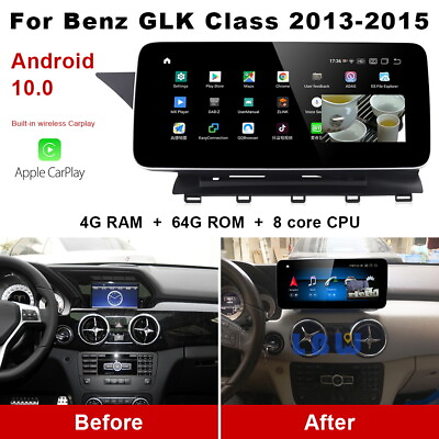 #ad 1920*720 Android 10.0 Car GPS Headunit Built in Wireless Carplay For Benz GLK200 $558.29
