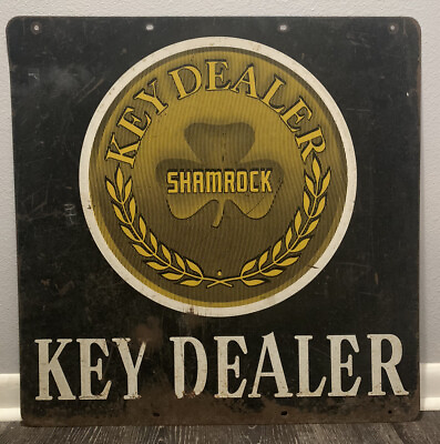 #ad Vintage Shamrock Oil Dealer Metal Sign 30” $225.00