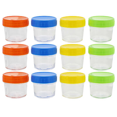 #ad Acorn Baby Glass Baby Jar 12pc Set Colorful 4oz Baby Food Storage Containers $21.99