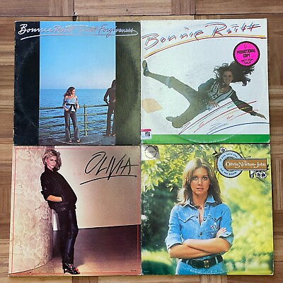#ad Bonnie Raitt Oliva Newton John original vinyl records LP lot of 4 $5.99