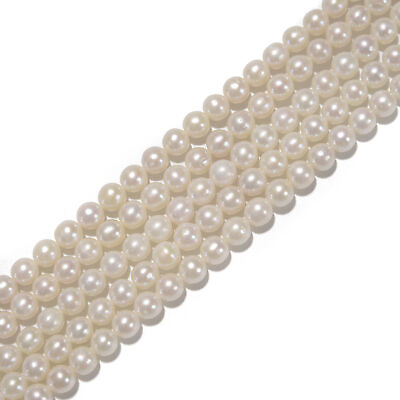 Grade AA White Fresh Water Pearl Off Round Beads Size 7 8mm 15.5#x27;#x27; Strand $19.49