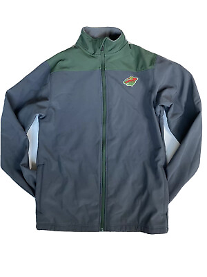 #ad Minnesota Wild Gray Green Jacket Men#x27;s Size Small NHL Soft shell Jacket $20.99