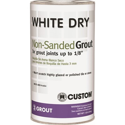 #ad Custom WHITE DRY In Outdoor NON SANDED GROUT Joint 1 lb. Won#x27;t Scratch WDG1 6 $15.77