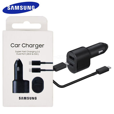 #ad For Samsung 45W Dual Port Super Fast Charging Car Charger amp;Type C s22 s23 $10.69