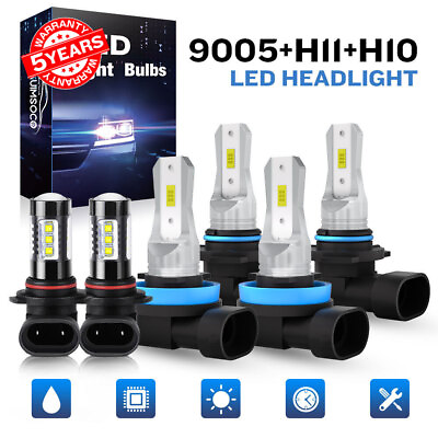 #ad 6000k H11 9005 H10 LED Headlight Fog Light 6x Bulbs For Toyota Tundra 2007 2013 $44.89