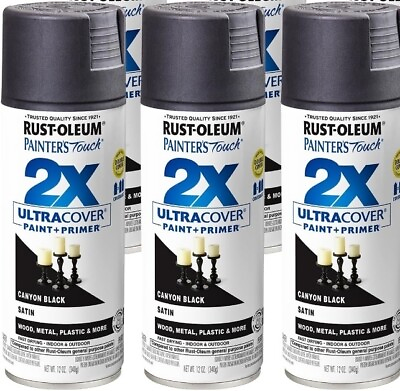 #ad 10 Pack Rust Oleum 249846 Painter#x27;s Touch 2X Ultra Cover 12oz Flat Black Enamel $55.00
